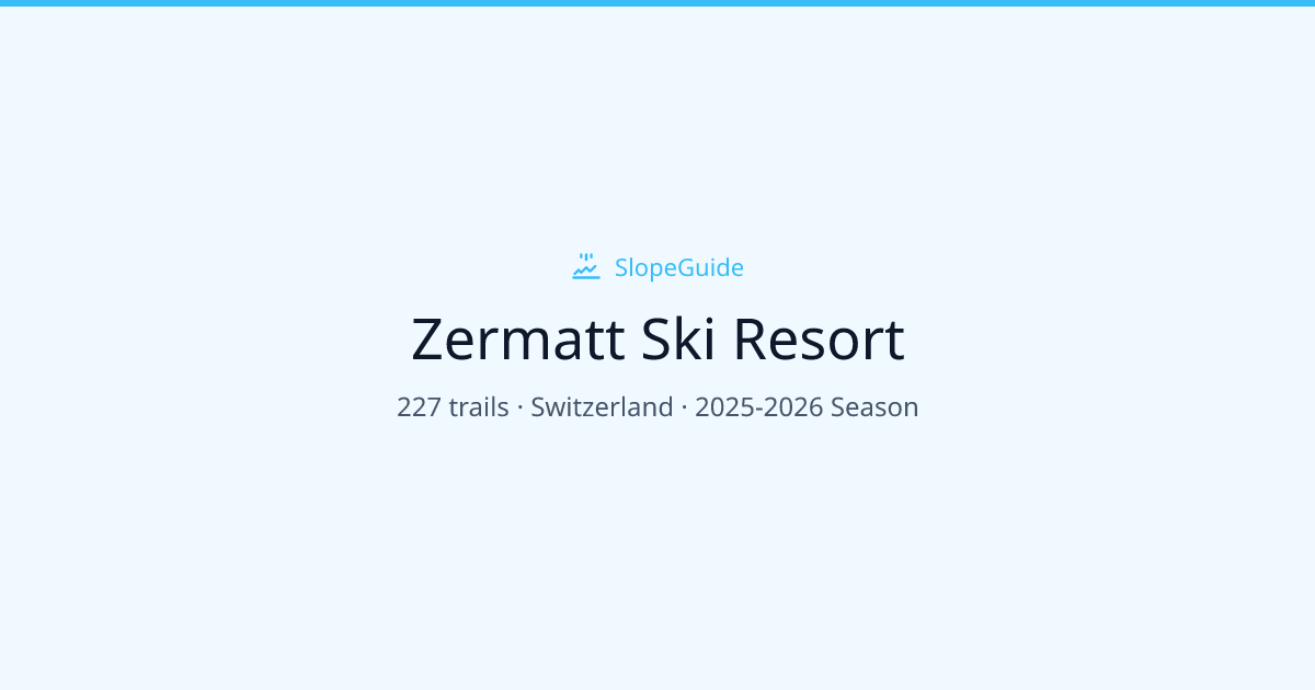 Zermatt Ski Resort | Season Dates, Conditions & Passes | SlopeGuide